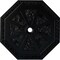 Ekena Millwork Spring Octagonal Ceiling Medallion (Canopies up to 3"), 29 1/8"OD x 2 1/4"ID x 1 1/8"P, Jet Black CM30SPBLF - alternate 1